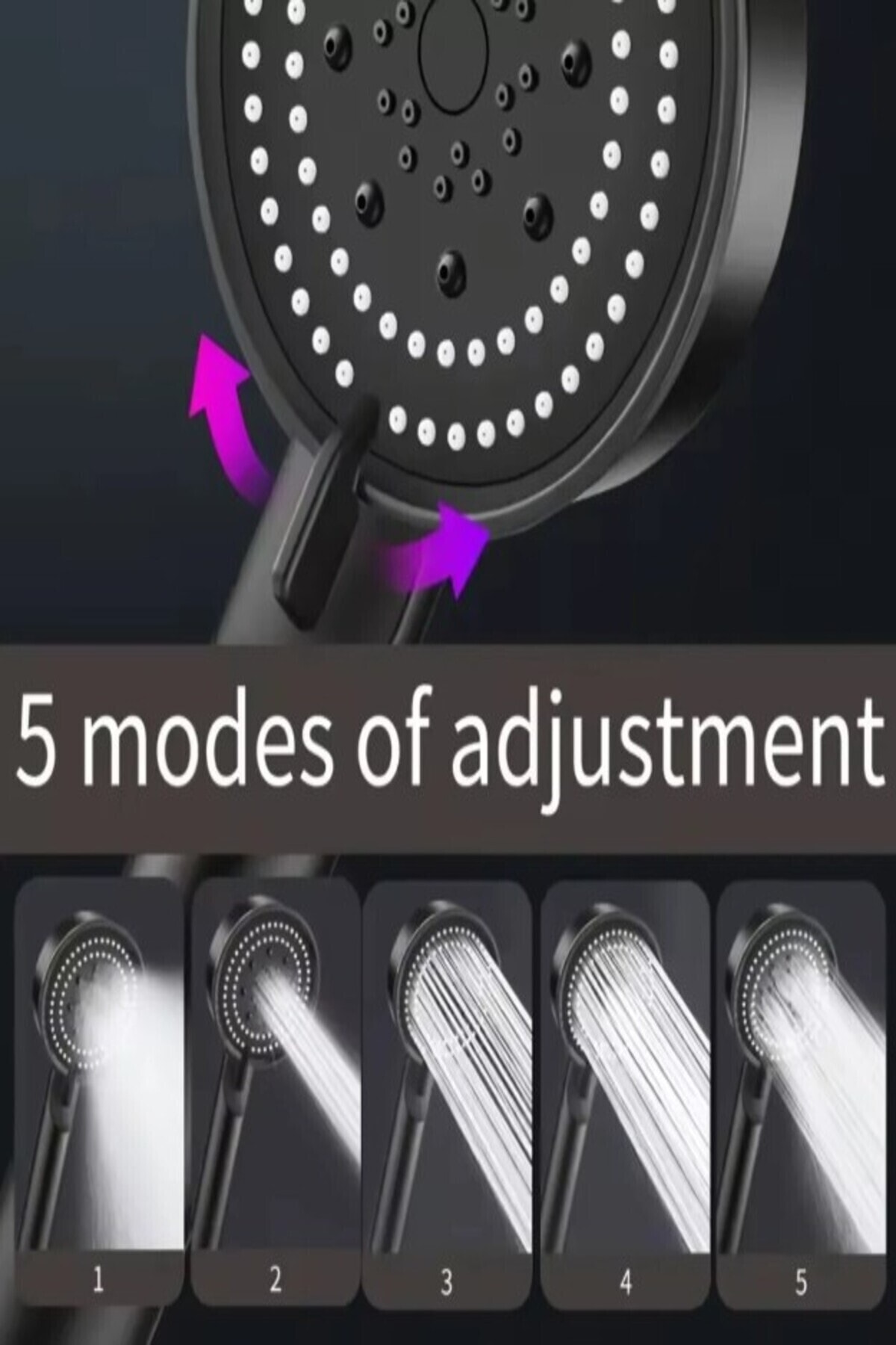 5 FONKSİYONLU SİYAH MAFSALLI DUŞ SETİ