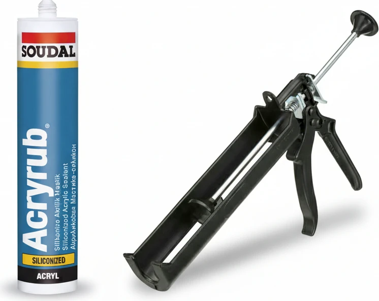 Acryrub Silikonize Mastik 500 gr + Silikon Tabancası