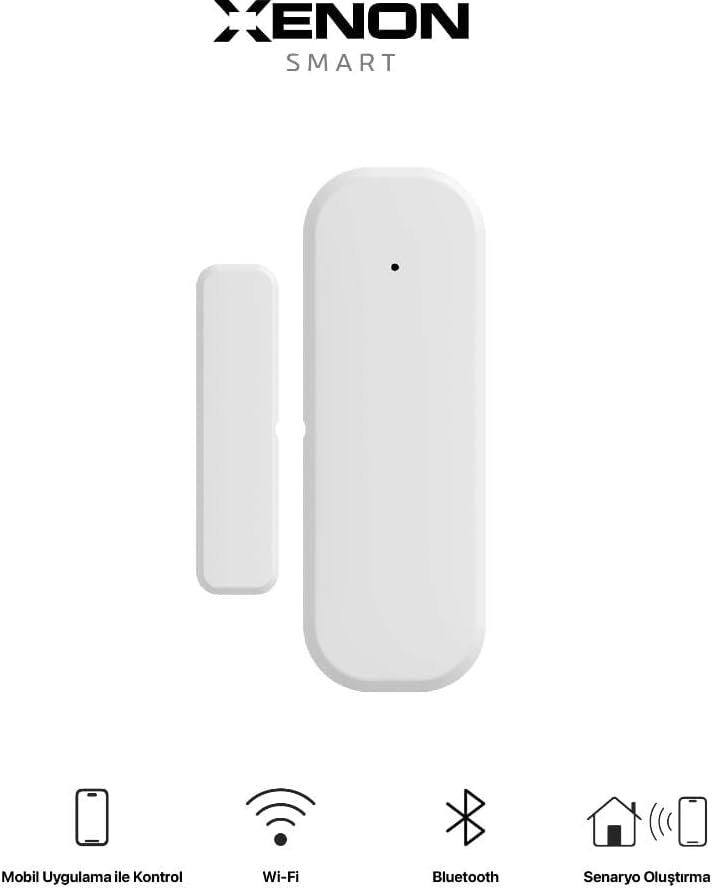 Akıllı Kapı ve Pencere Sensörü Kablosuz Wi-Fi Ev Güvenlik Sistemi Google Home/Alexa Uyumlu Pencere Kontağı X7502