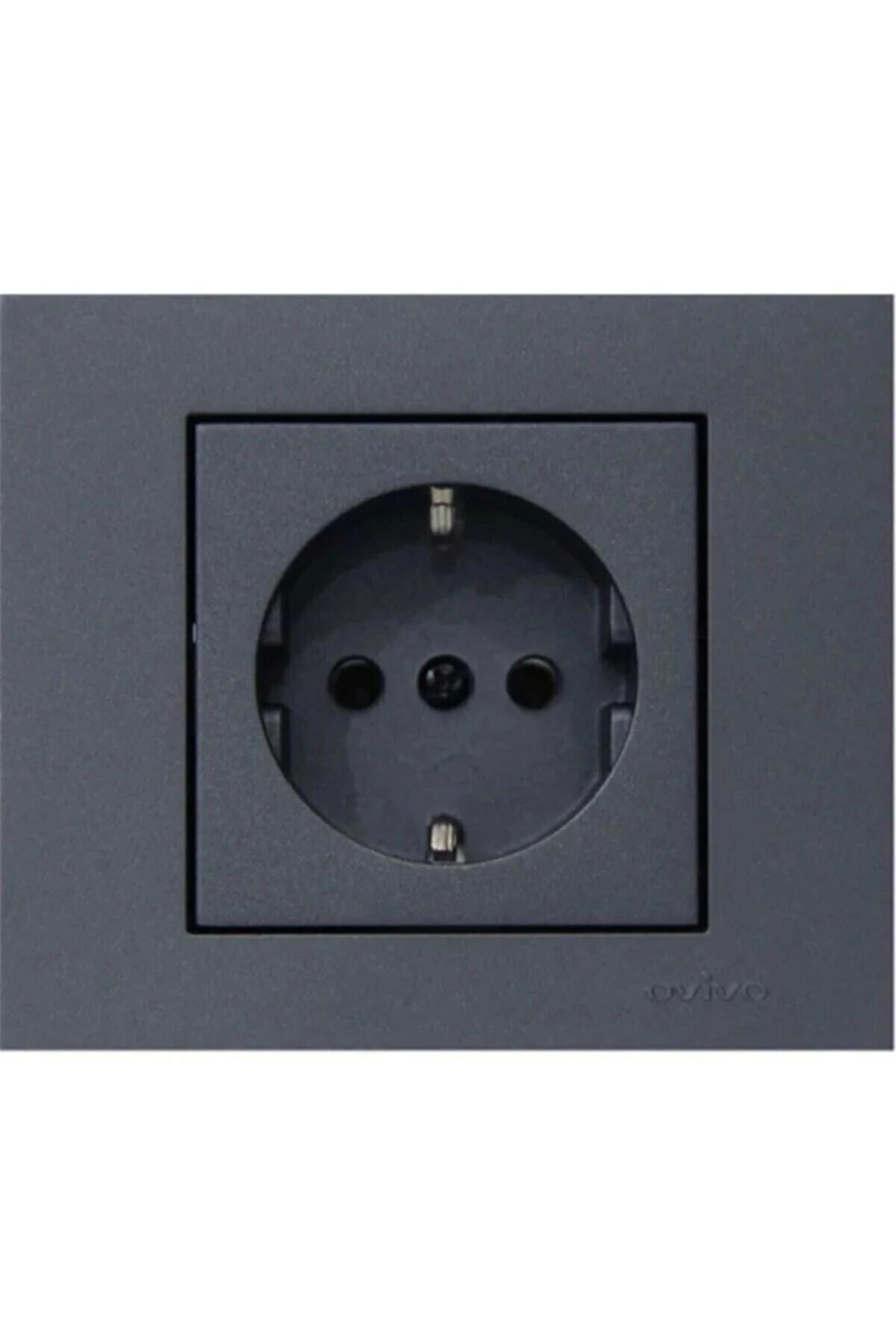 Ovivo Grano Füme Topraklı Priz Çerçeve Set