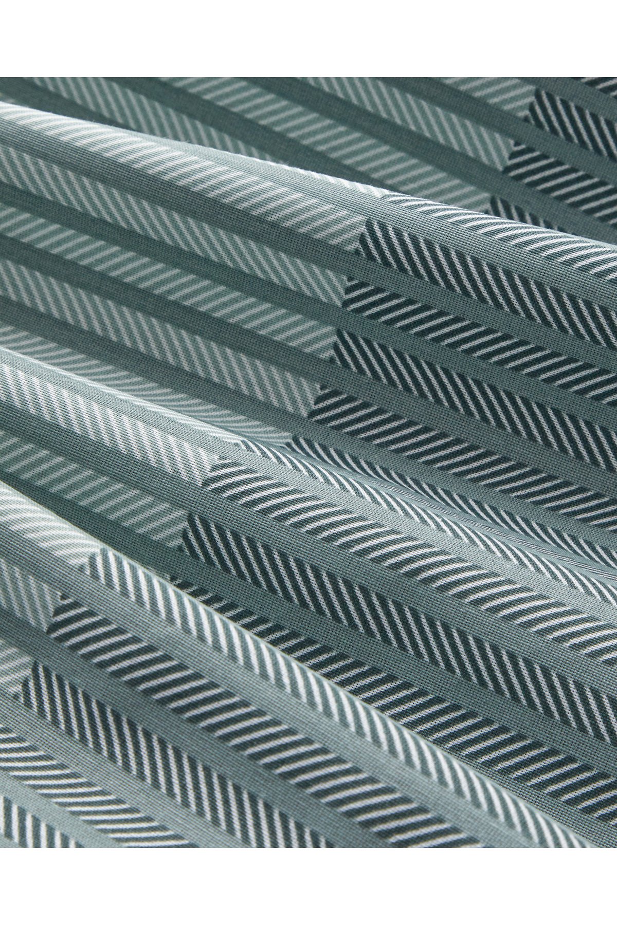 Modern Strip Kolay Ütülenir Çift Kişilik Nevresim Takımı 200x220 cm Yeşil