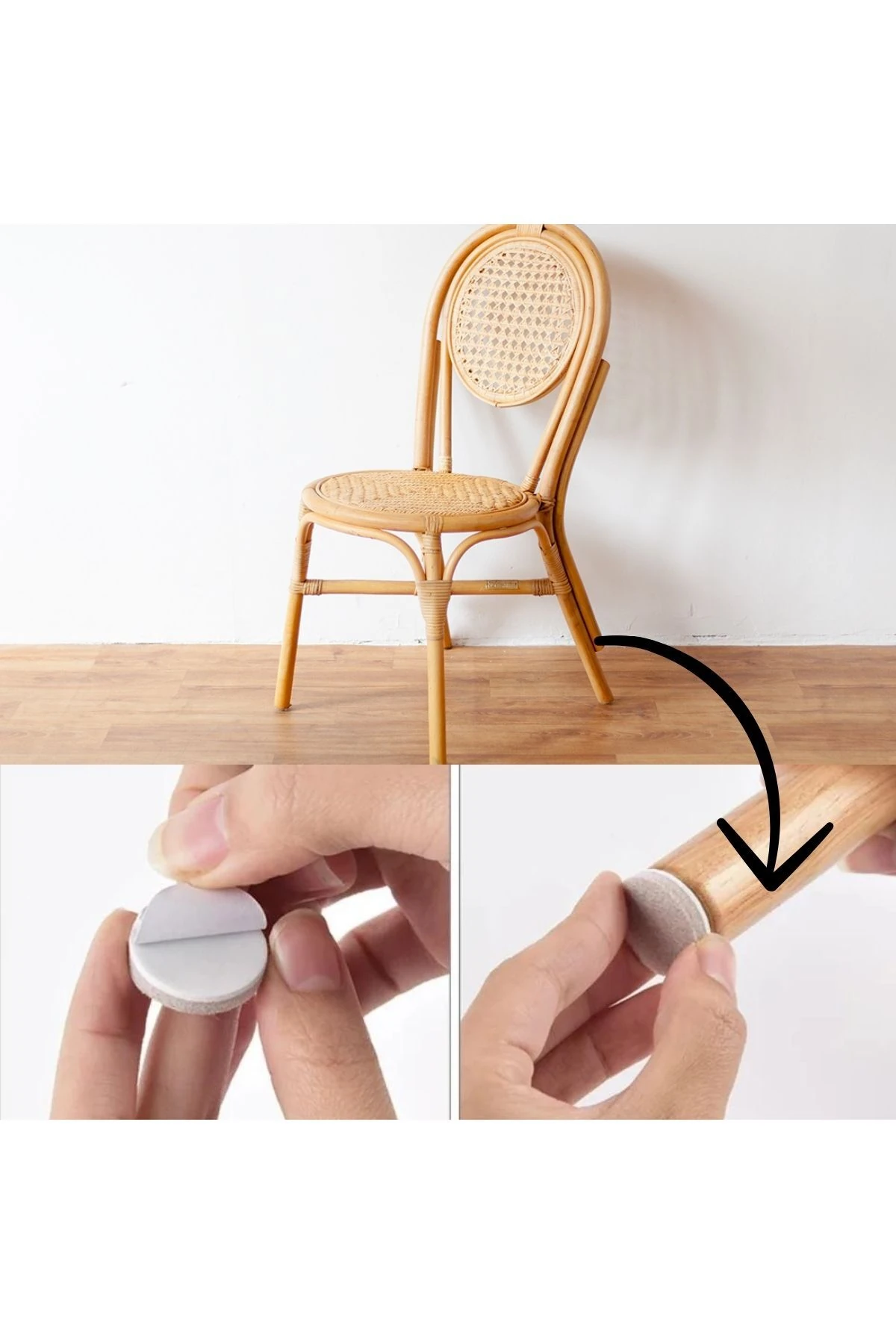 Yapışkanlı Sandalye Koltuk Mobilya Ayak Keçesi Zemin Koruyucu Keçe