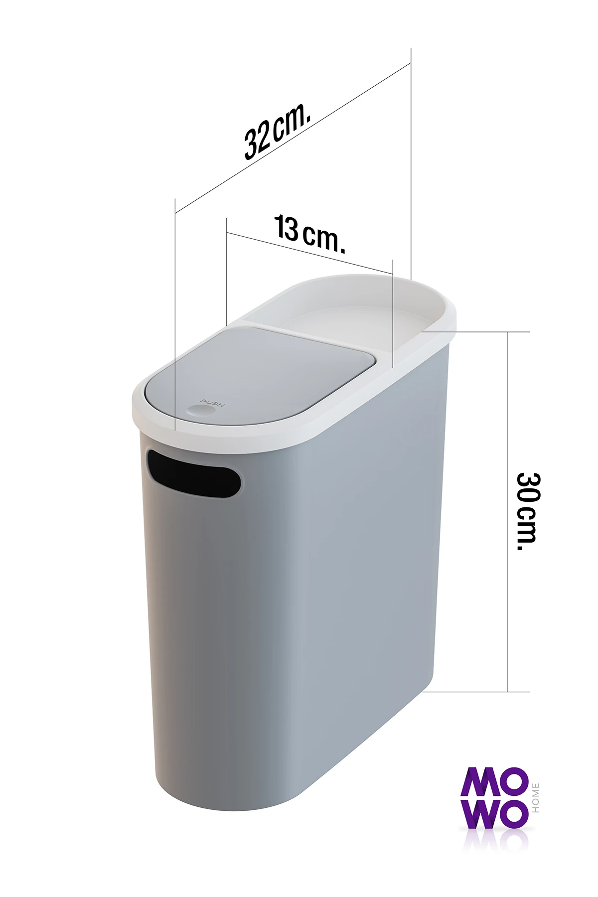 Click 10 Lt Çöp Kovası Gri, Mutfak, Banyo, Tuvalet Çöp Kutusu