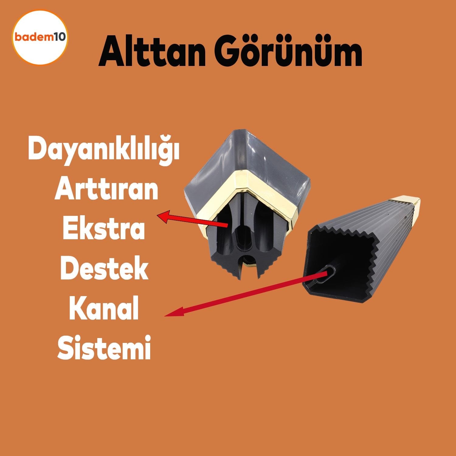 Alcazar Lüks Mobilya Kanepe Sehpa Tv Ünitesi Koltuk Ayağı Baza Ayakları 23 Cm Siyah Altın