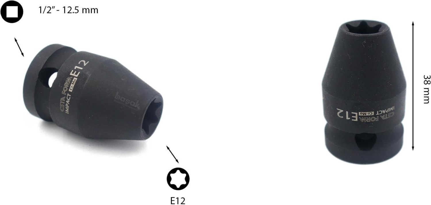 E12 1/2” Dişi Torx Havalı Lokma Anahtar C66-E12