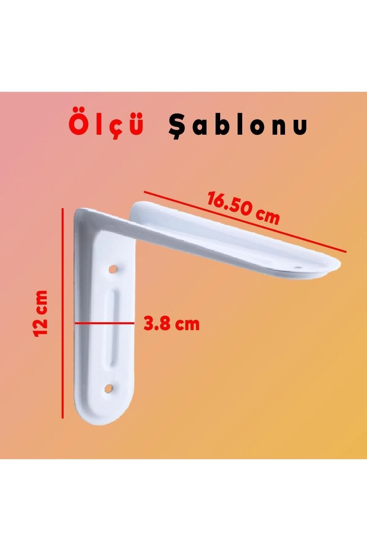 Raf Altı Raf Tutucu Ayak Ferforje Beyaz Klas 16.5 x 12 cm 2 ADET (No:1)