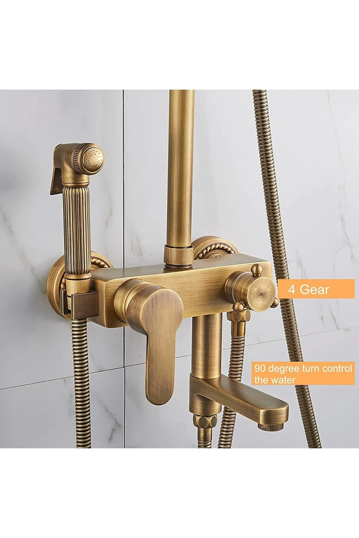 Banyo Bataryası ve Duş Seti Antik Renk Bide Fiskiyeli Yeni Model 7 Yıl Garantili İthal