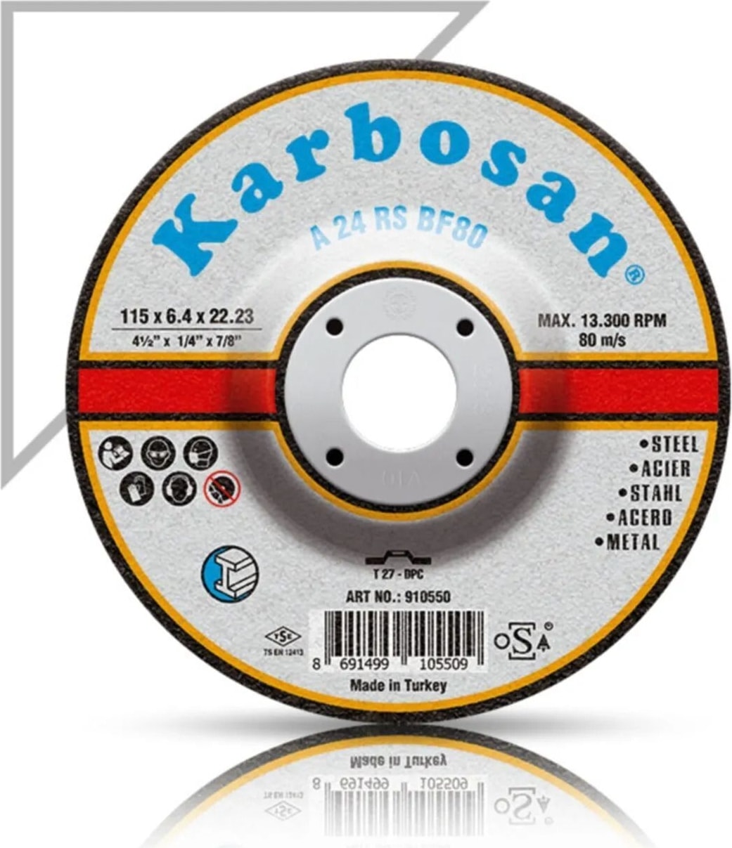 KARBOSAN Metal Taşlama Diski 115X6.4X22.23