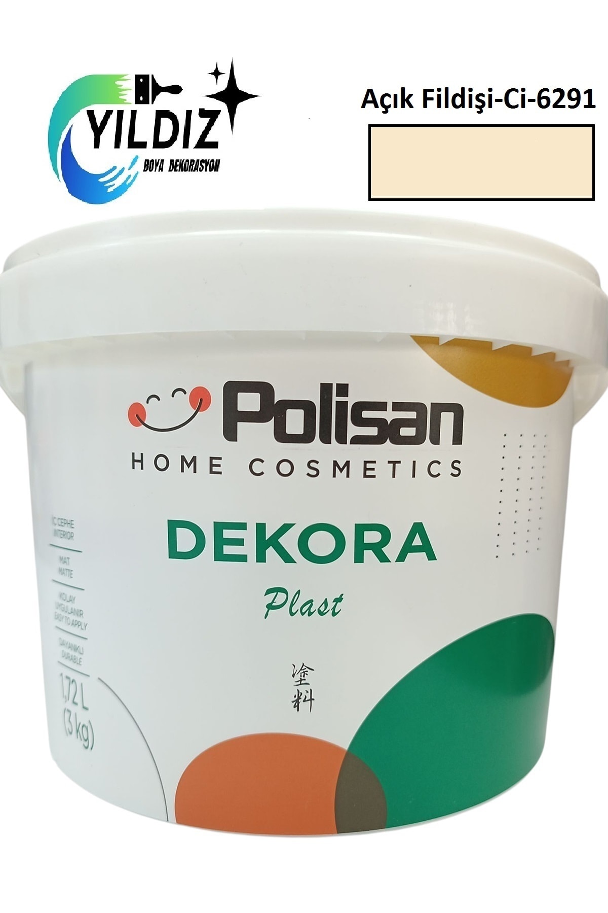 Dekora Plast Ekonomik Fiyatlı İç Cephe Duvar Boyası 3 Kg Açık Fildişi