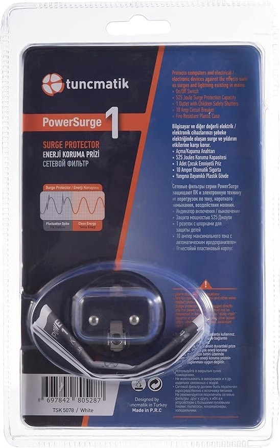 Tsk Powersurge 1'li Akım Korumalı Priz