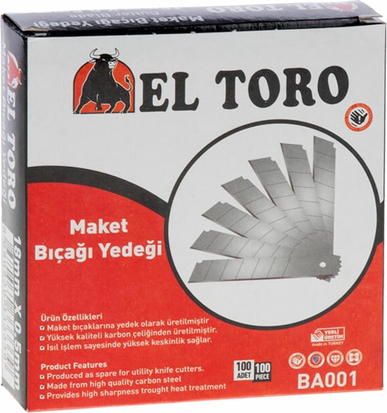 Maket Bıçağı Yedeği 100 Lü 18MMX0.5MM BA001 3339 9903