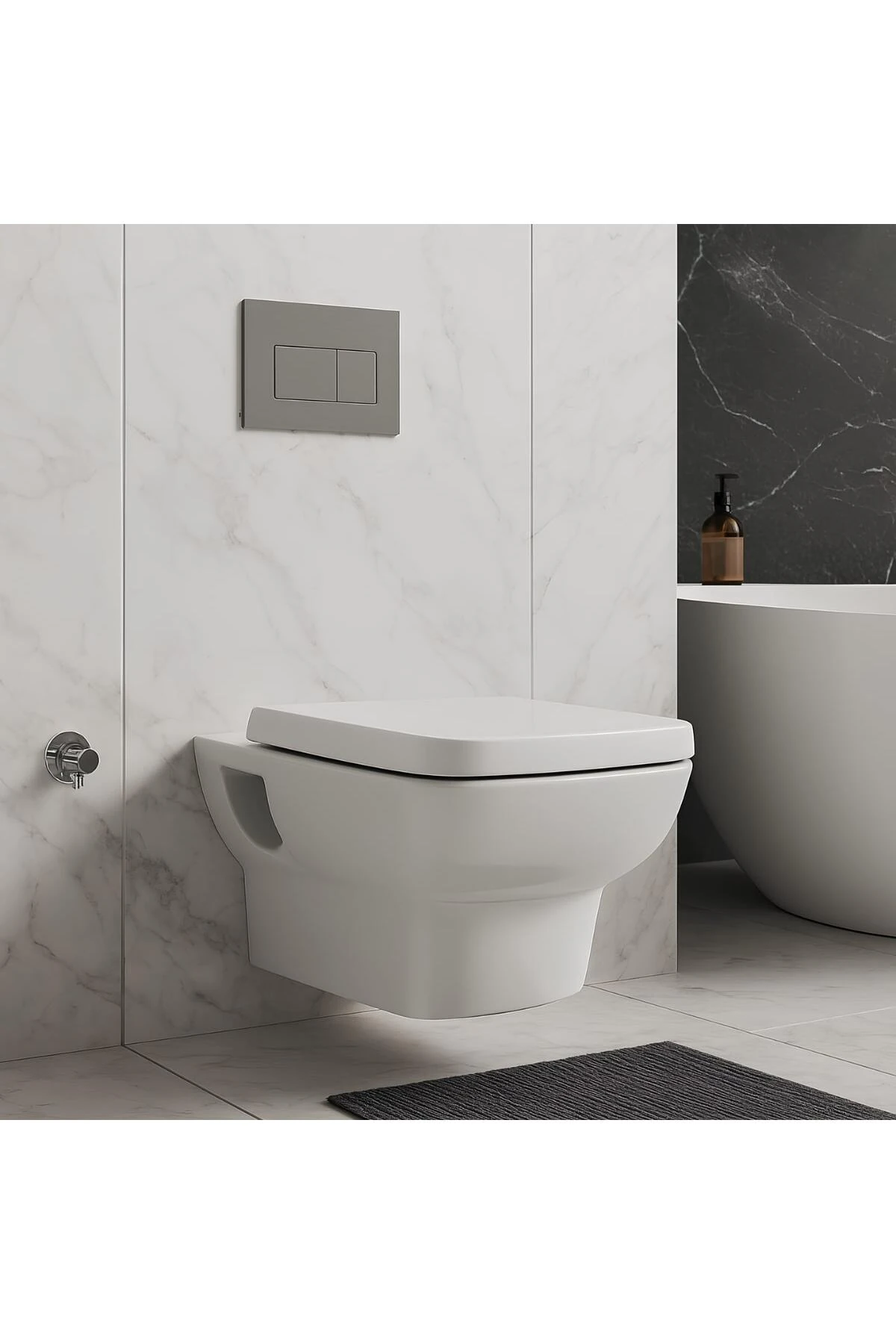 Turavit Plaza Beyaz Kanallı Asma Klozet PLZ1710, Nkp Yavaş Kapak