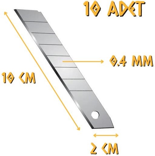 Tyson Maket Bıçağı Falçata Yedeği 18 x 0.4 Mm. - 10 Adet