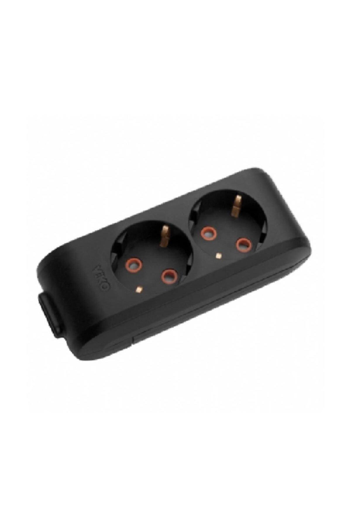 Multi-let 2li Topraklı Klemensli Priz (siyah, Kablosuz)