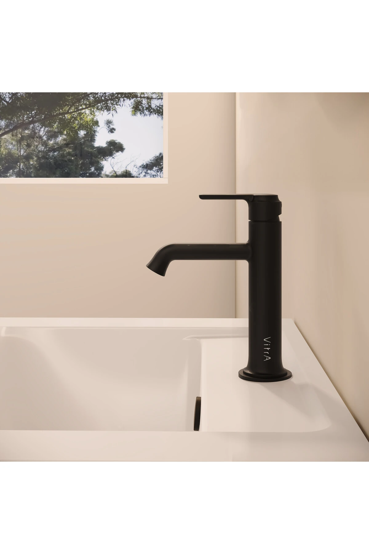 Origin A4288036 Üstten Kumandalı Lavabo Bataryası, Mat Siyah