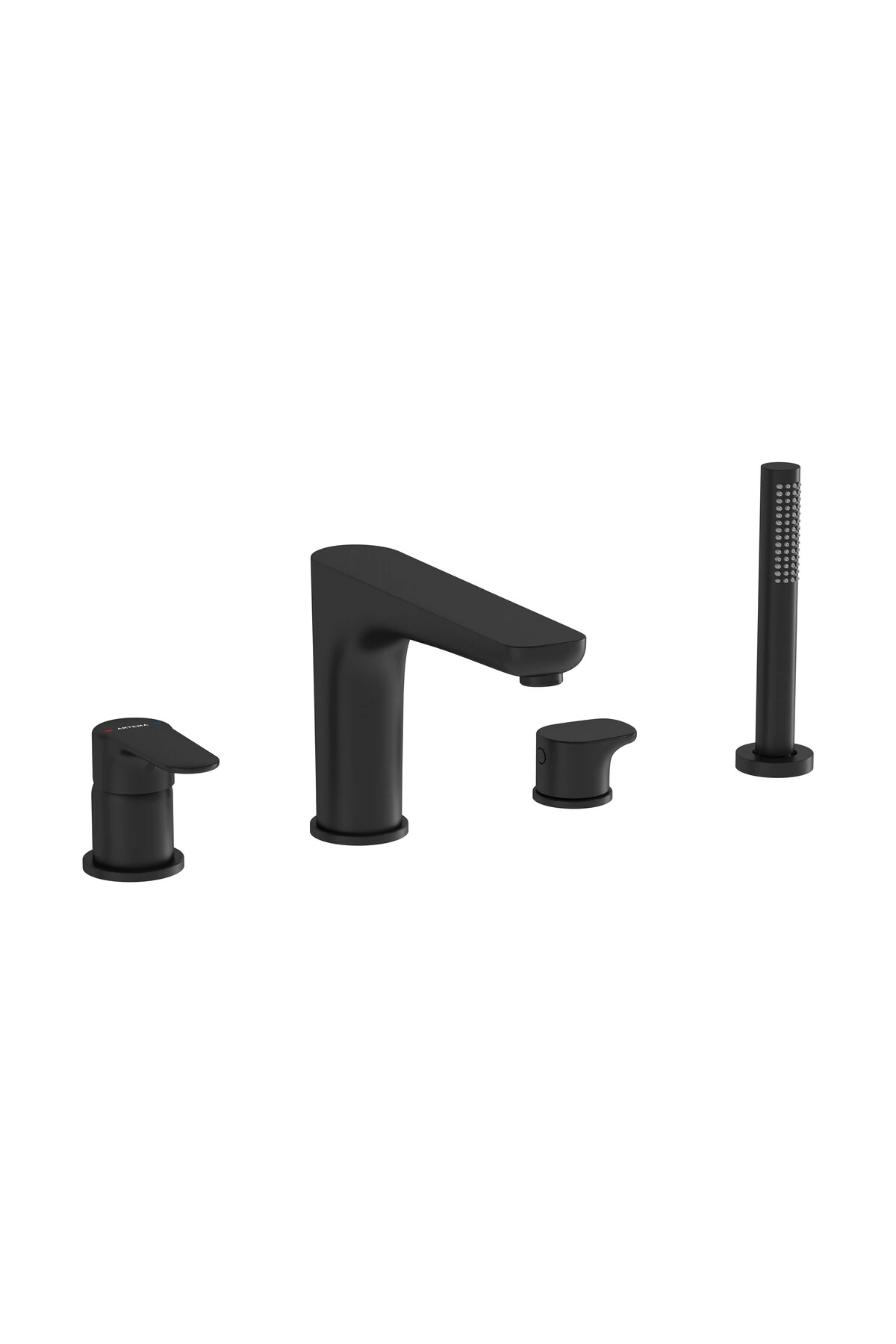 Artema Root Round A4274336 Küvet Bataryası, 4 Delikli, Mat Siyah