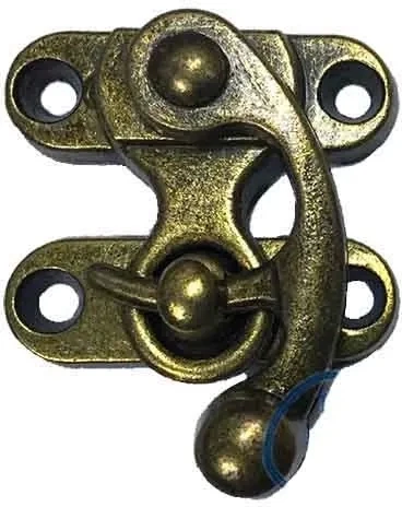 Kancalı Yay Gözü, Ahşap Kutu Klipsi - Küçük, Antik, 100 Adet