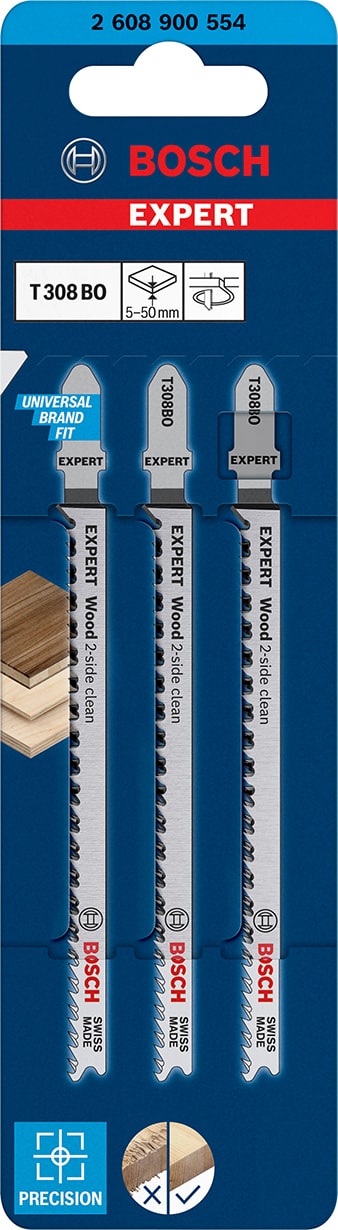 Expert ‘wood 2-Side Clean’ T 308 Bo Dekupaj Testere Bıçağı 3 Parça