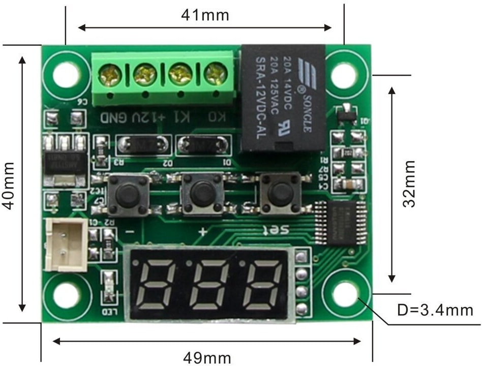 Dc 12V Mini Termostat Sıcaklık Kontrol Devresi -50-110C