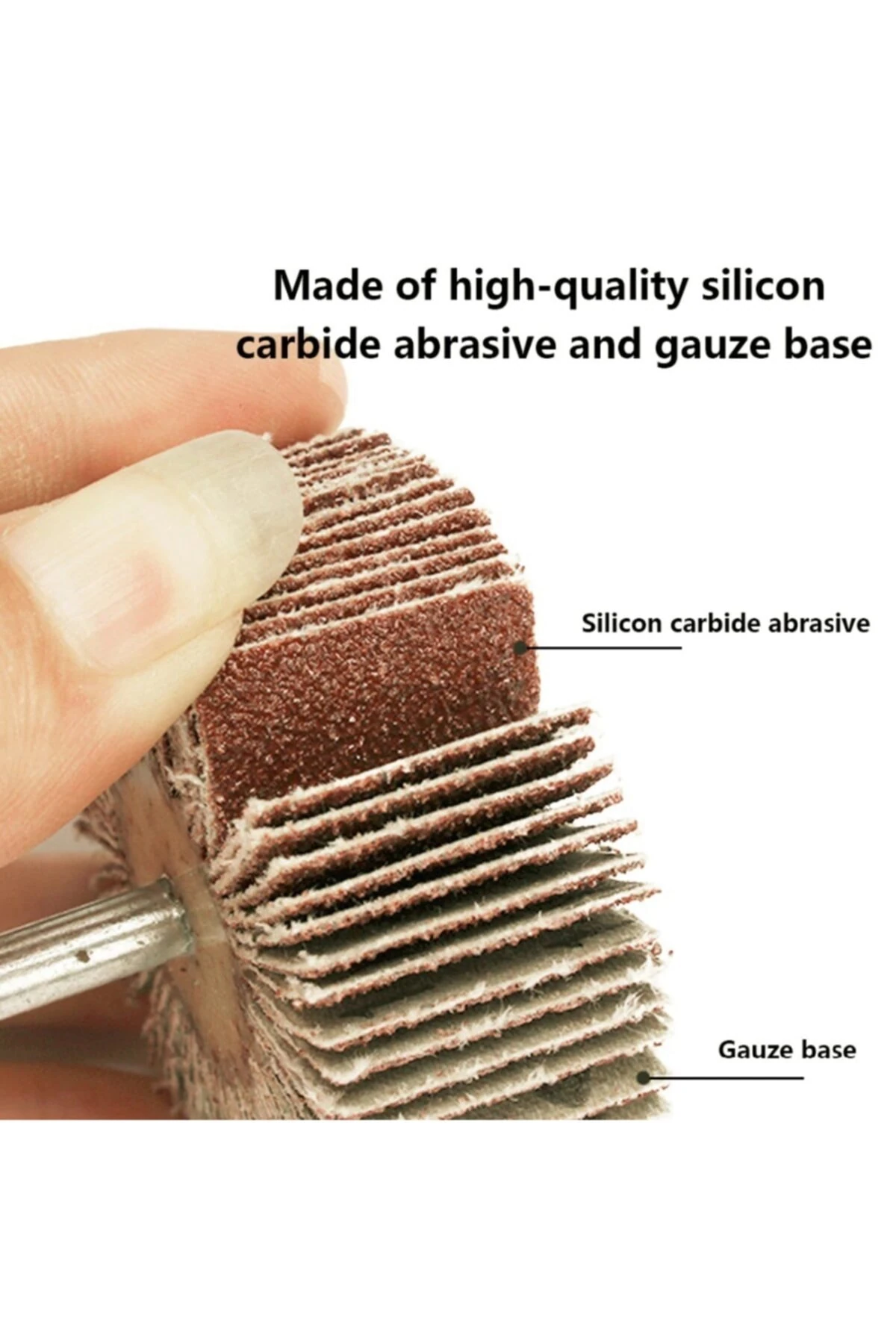 Mop Zımpara Saplı Silindir Zımpara Seti 5 Parça 60 Kum Daire Zımpara Takımı Ahşap Metal Zımparalama