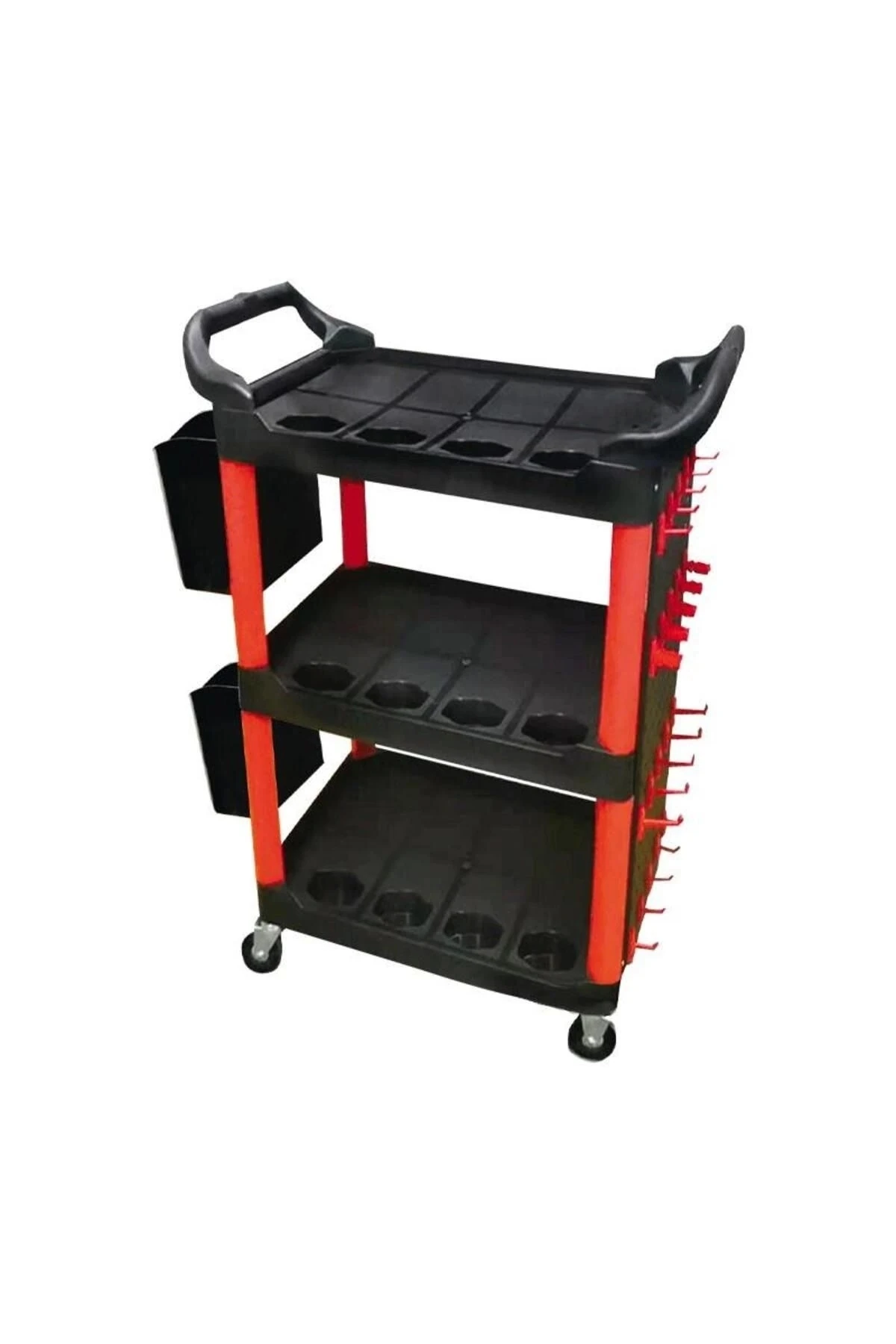 3 Raflı Alet Taşıma Arabası Aksesuarlı Yüksek Kalite Pp Plastik Nttc02 95x43x83 Cm.