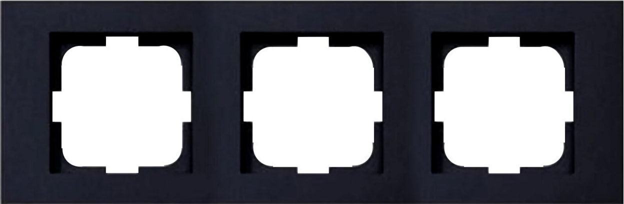 Grano Metalik Siyah Üçlü Çerçeve