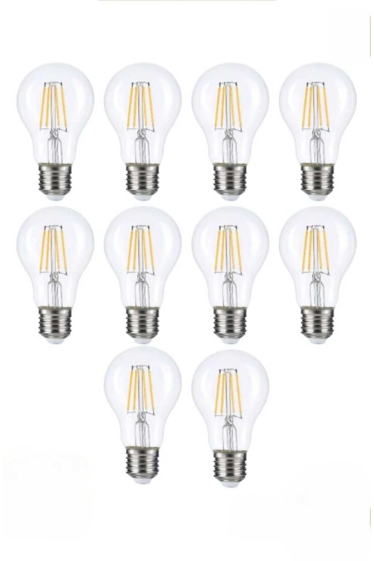 10 Adet A60 Led Rustik Ampul E27 6w 3000k Gün Işığı