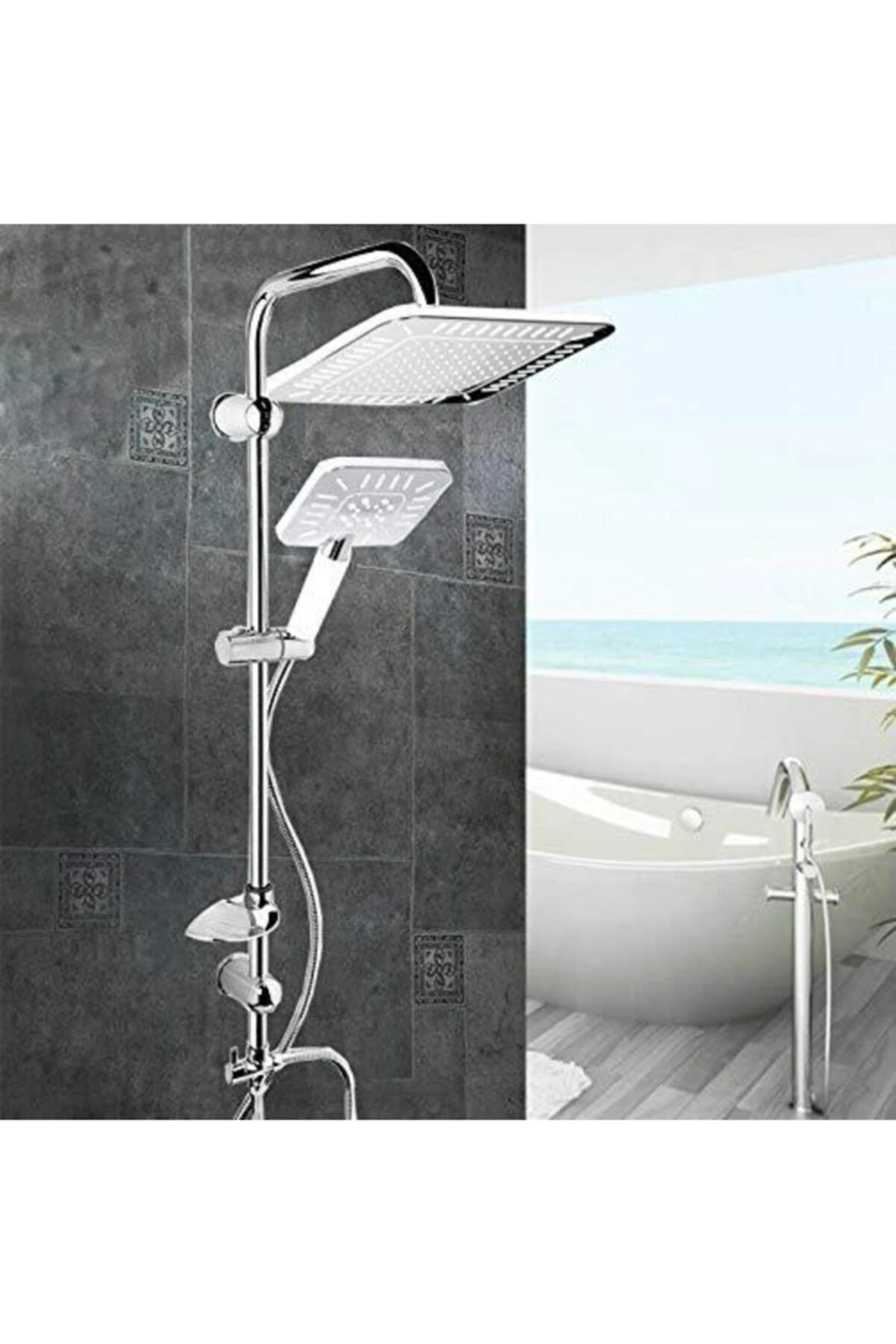 Kca Beyaz Krom Lüx Robot Duş Seti Kolay Kurulum Garantili