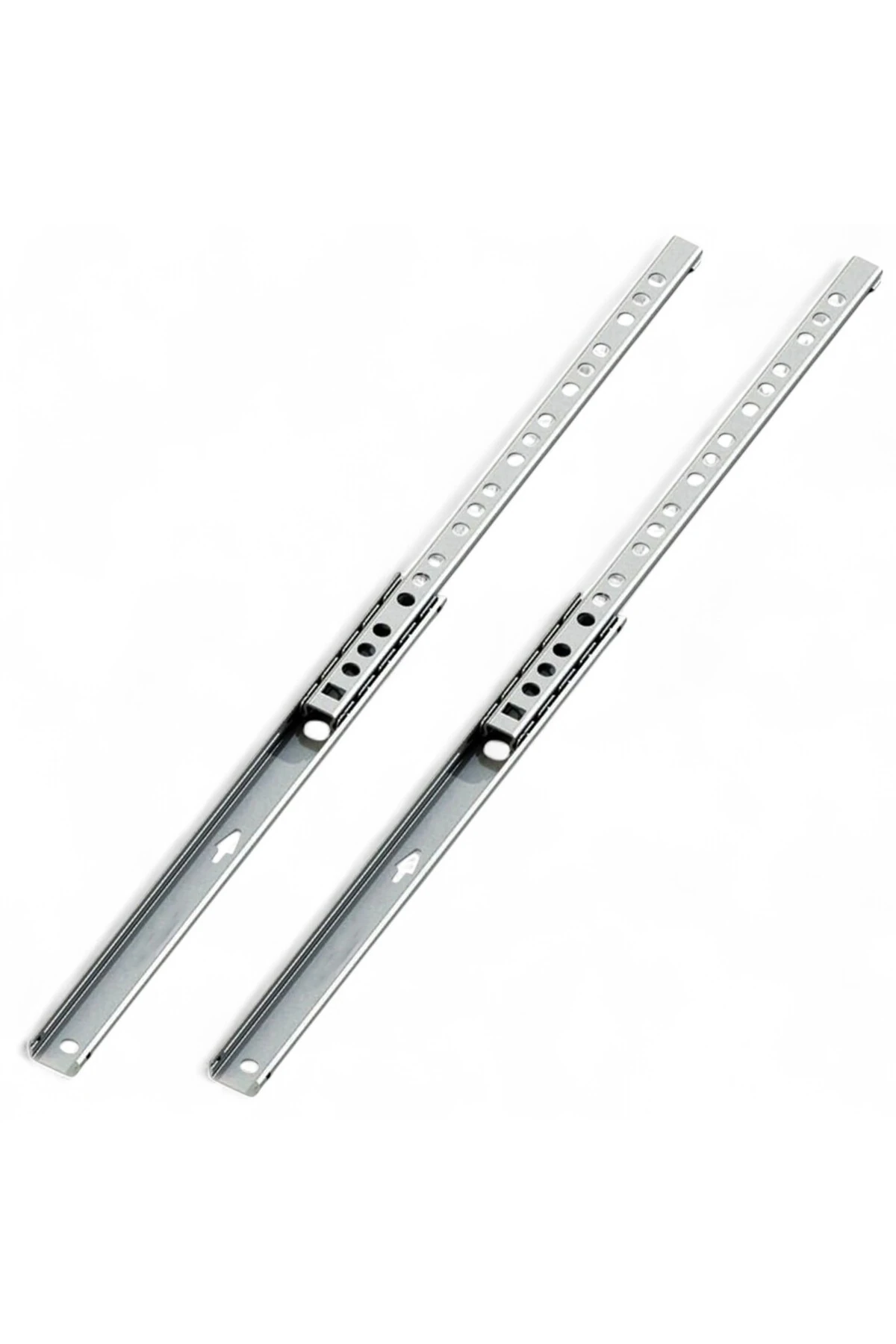 Teleskopik İnce Bilyeli Bilyalı Dolap Çekmece Rayı Sürgüsü Metal En 1.7 cm 17 mm Uzunluk 40,6 cm