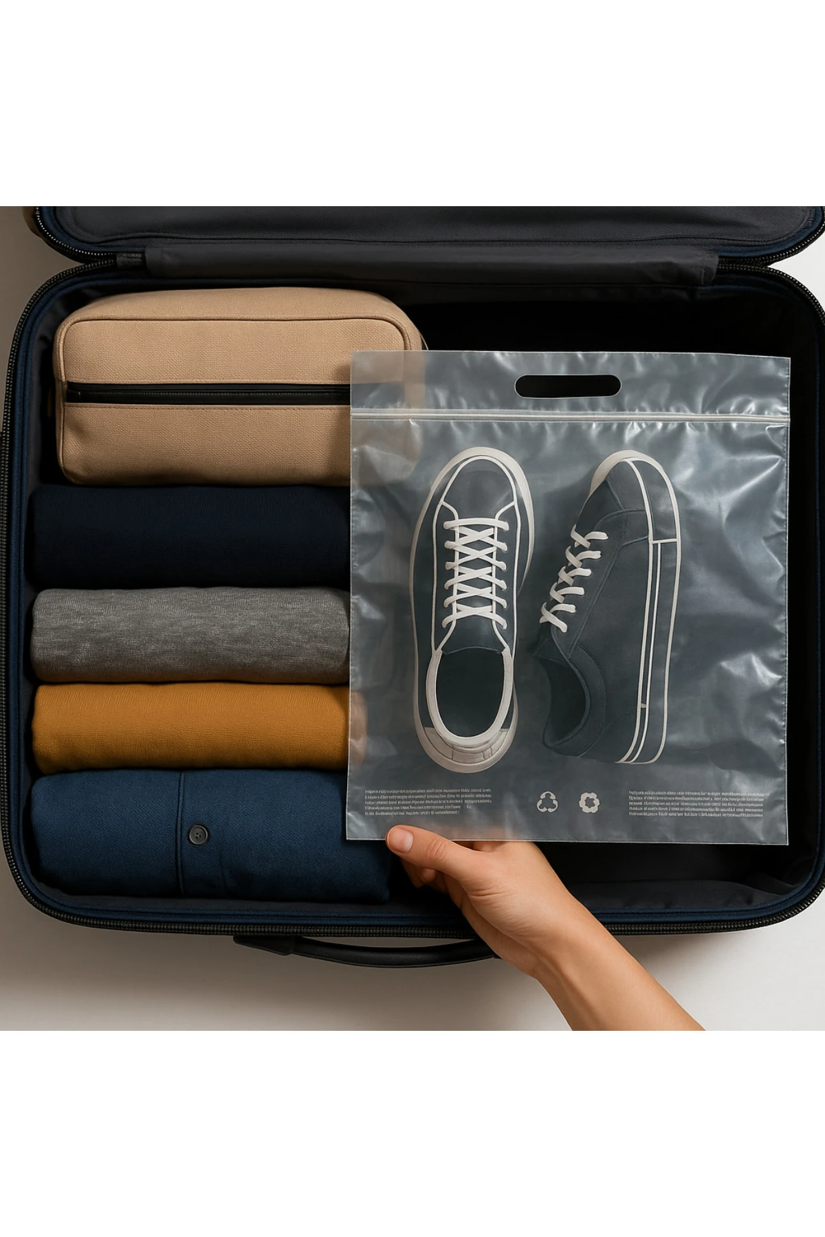 6 Adet Kilitli 45x52 cm Ayakkabı Düzenleyici Poşet Ayakkabı Organizer Poşeti