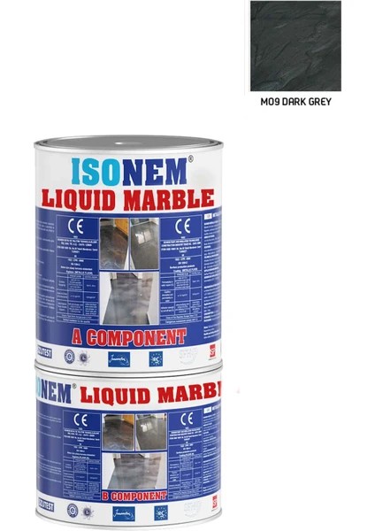 İsonem Liquid Marble Sıvı Mermer 5 kg M09 Dark Grey
