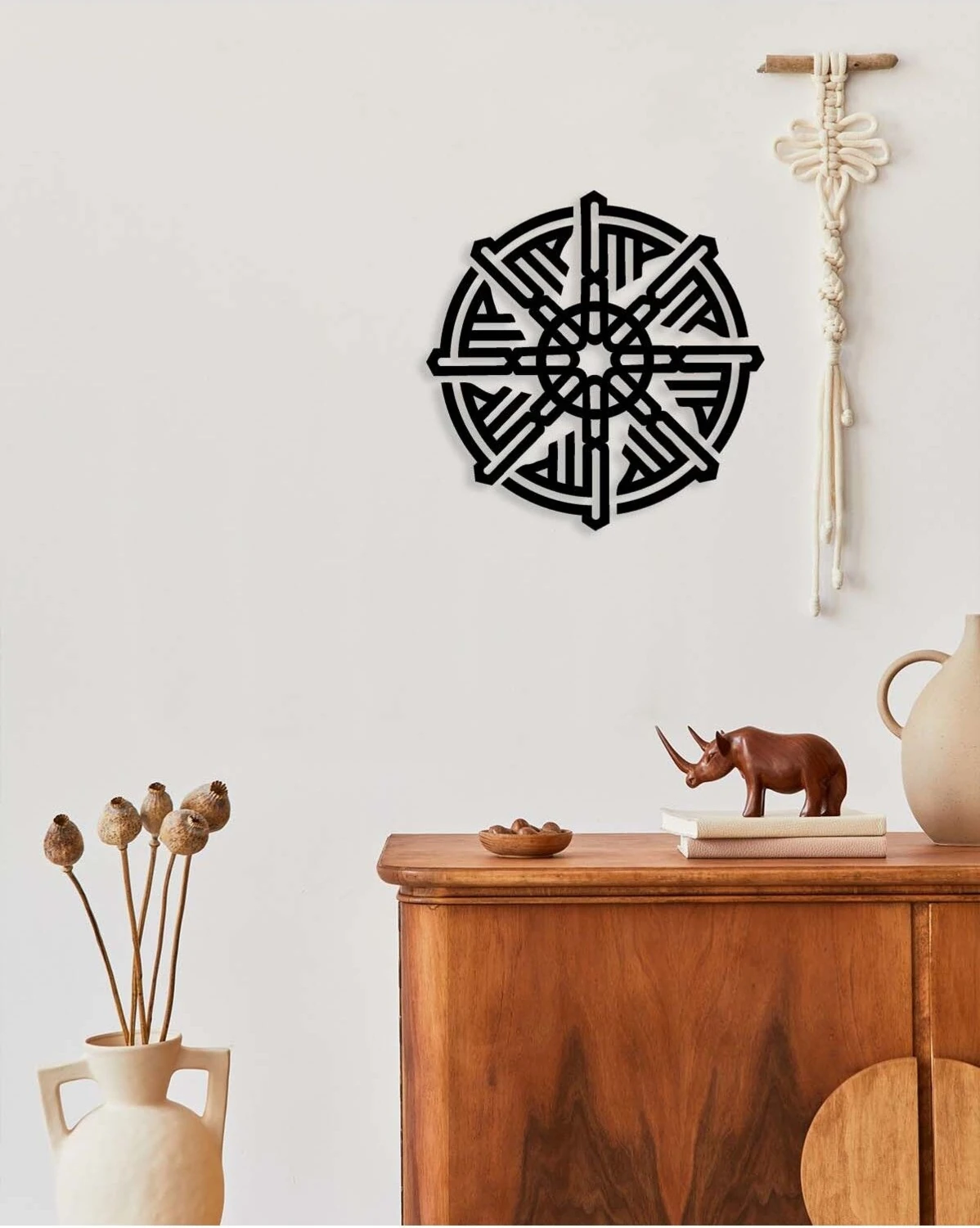 -La Ilahe Illallah Muhammeden Resulullah Islami Metal Tablo - Islami Ev Dekorasyonu - Dini Duvar Tabloları - 50 X 50 - Cm - Sıyah-Islm-052