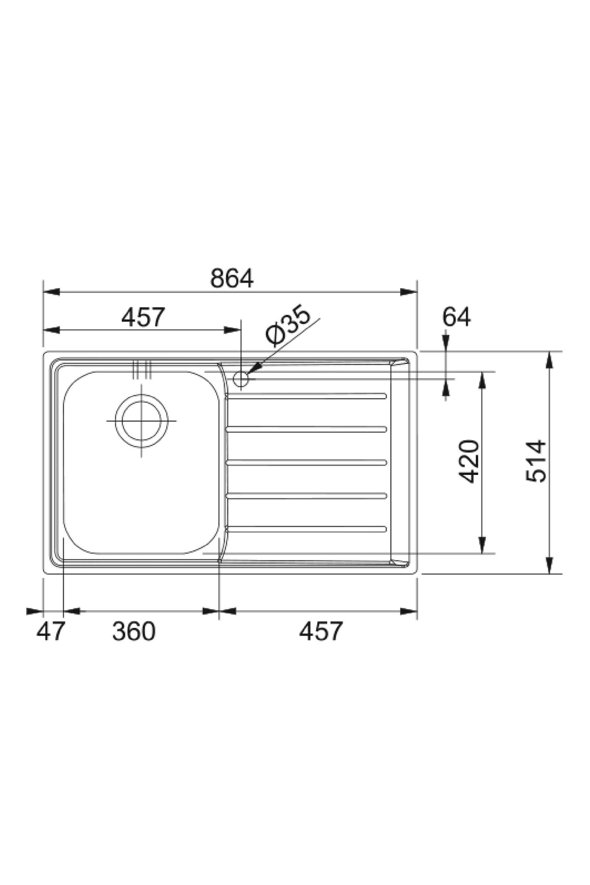 Neptune Nex 211-86 Sol Damlalıklı Inox Eviye