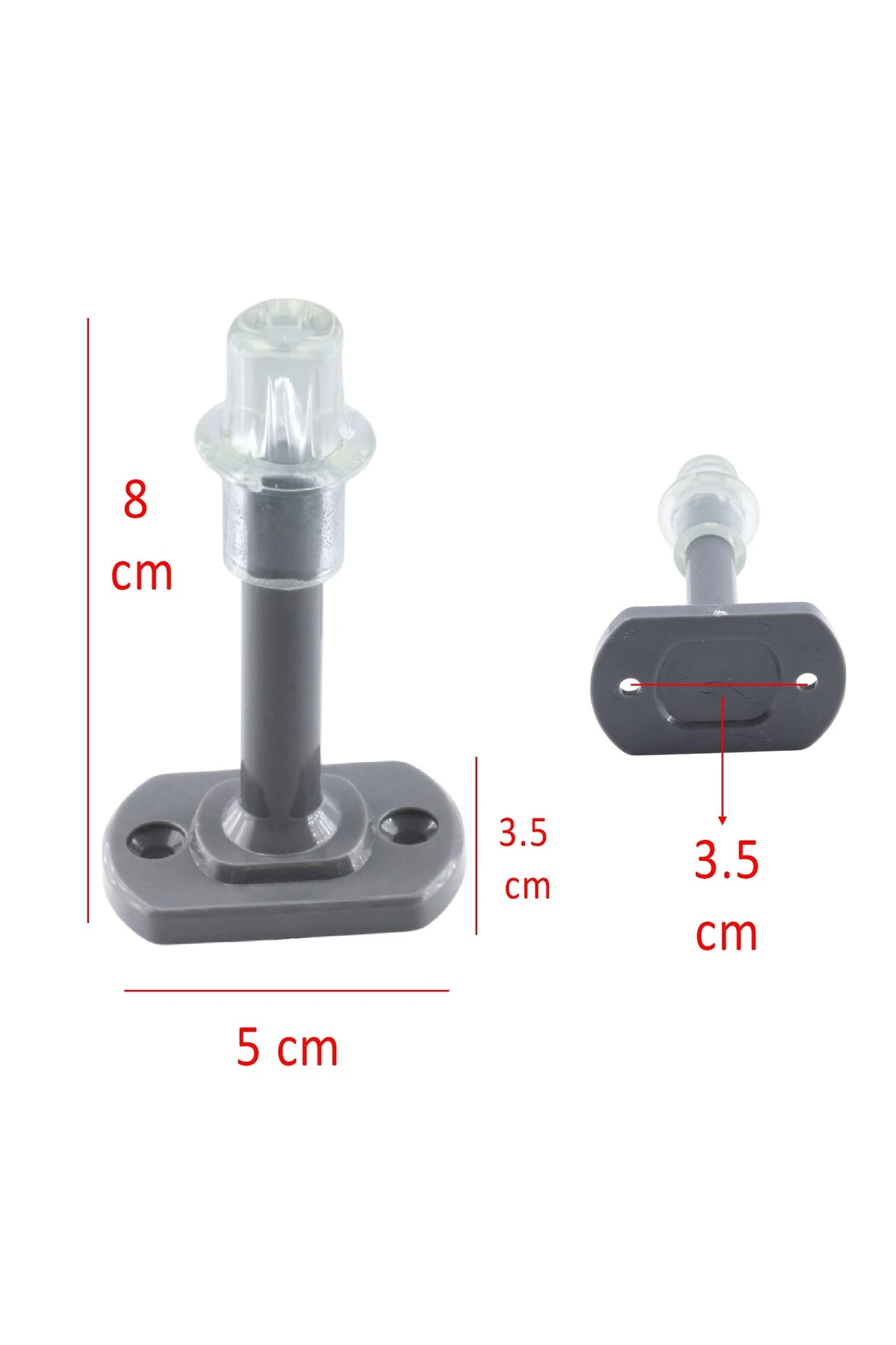 Plastik Stoper Kapı Pencere Arkası Gri Renk Tampon 8 CM Vidalı Duvar Koruyucu Silikon 1 Adet