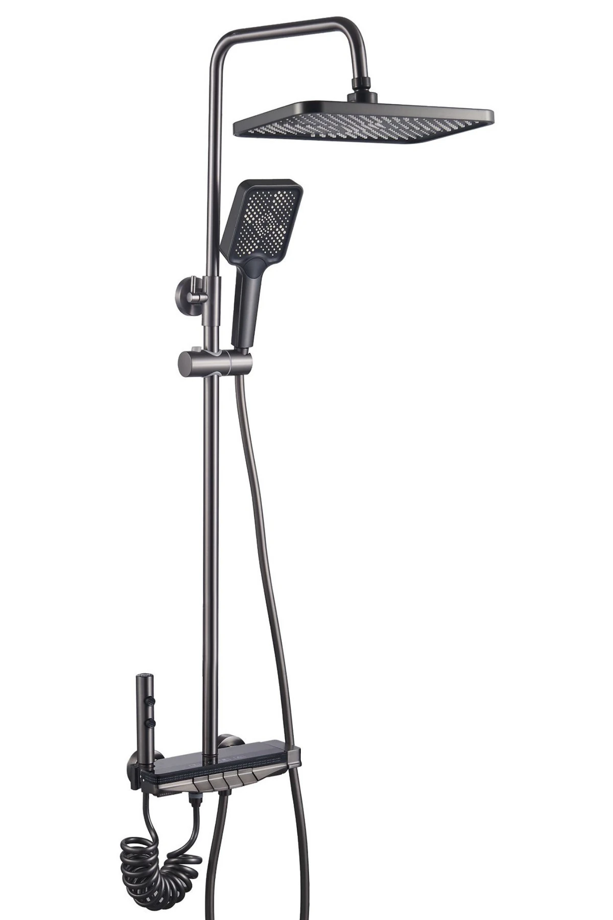 Dijital Led Göstergeli Piyano Akıllı Lüks Duş Seti Şelale Ve Yağmur Tepe Duş Seti - Prstg