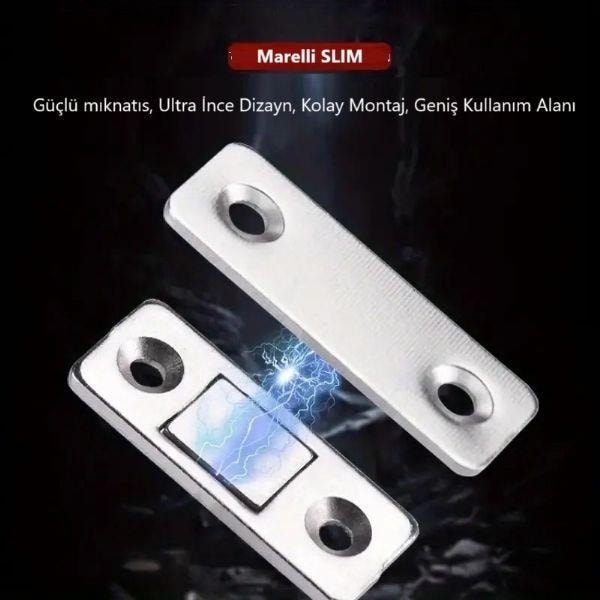 Slım Mıknatıslı Kapak Tutucu Kapı, Çekmece Tutucu, Çıt Çıt 5 Adet