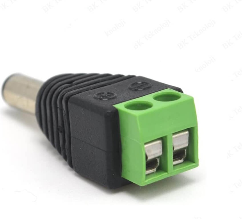 Klemensli Power Jack Erkek Balun Konnektör 5.5*2.1 Mm - 5 Adet