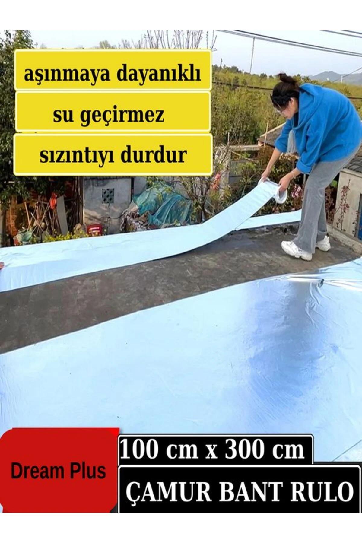 Süper Güçlü Çatı İzolasyon Bantı 100CM X 300cm Tamir Ve Su Sızdırmaz Çamur Band En 1metre Boy 3metre