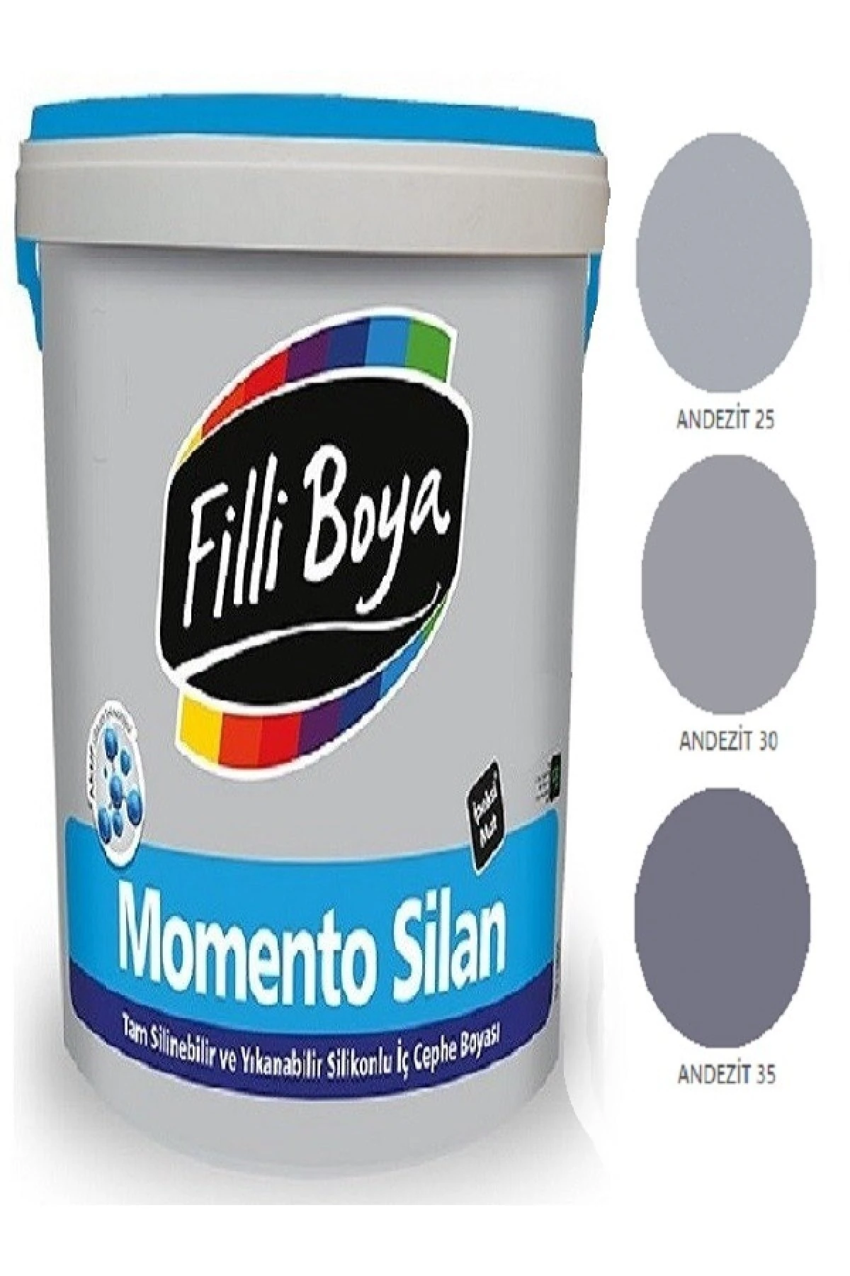 Filli Momento Silan Tam Silinebilir Yıkanabilir Silikonlu Ipek Mat Boya 15lt (andezit 30)