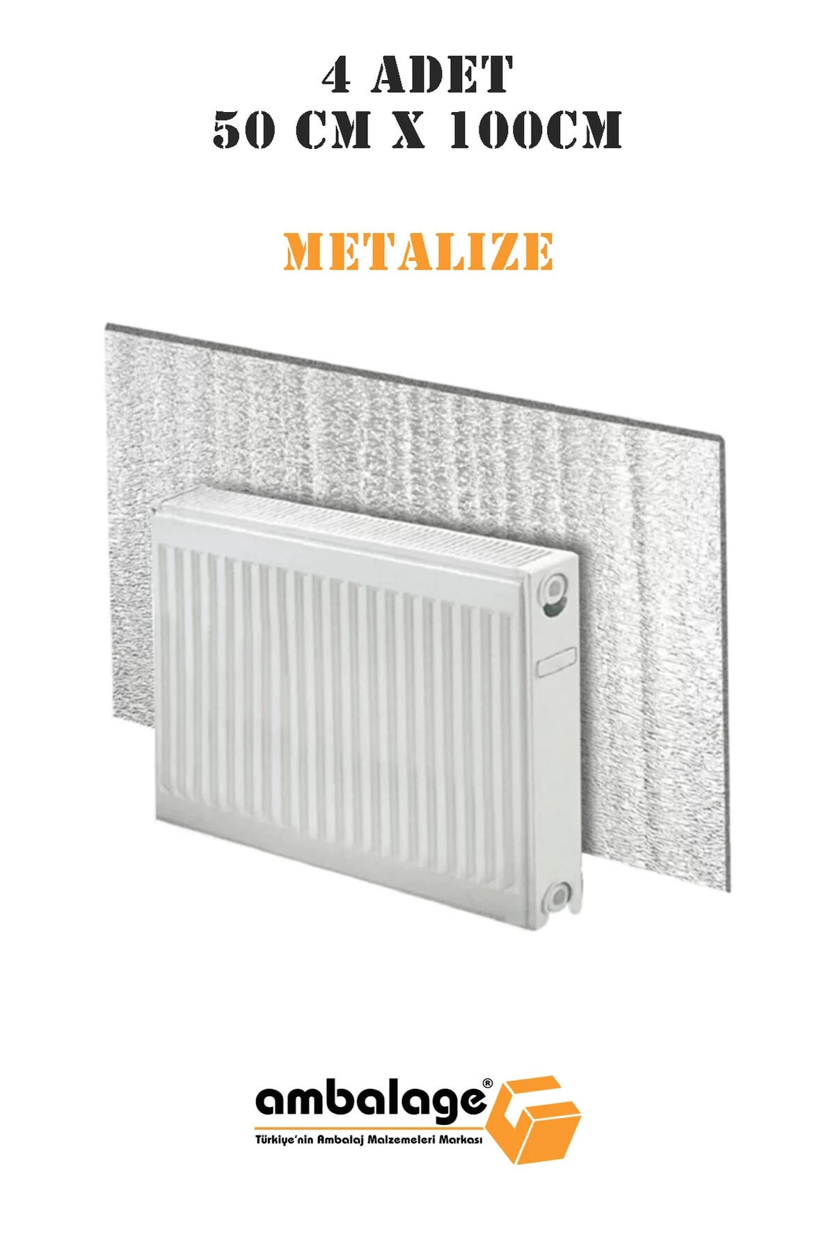 Petek Arkası Izolasyon Kalorifer Radyatör Arkası Isı Yalıtım Levhası Radyatör Arkalığı 4 Adet