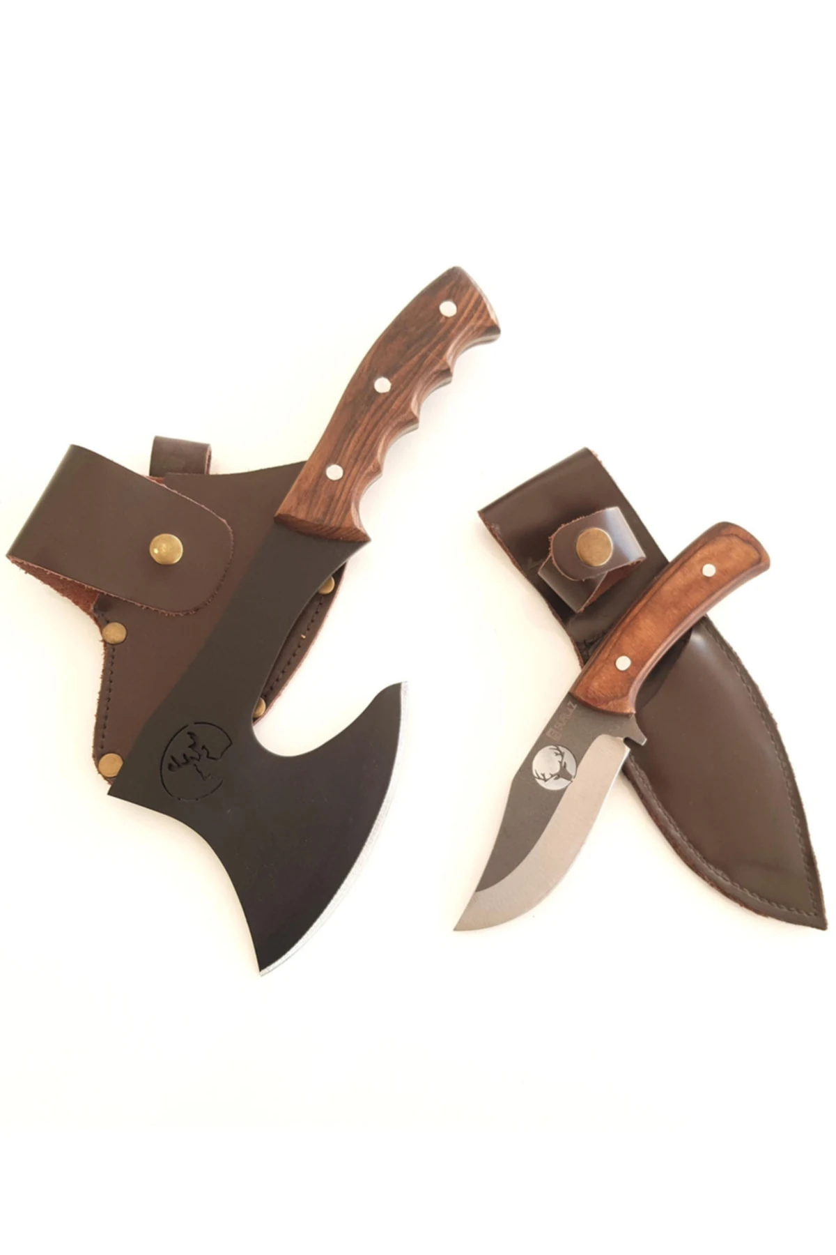 Kamp Baltası Outdoor Bıçak 2 Parça Set Kampçı Bıçak Seti