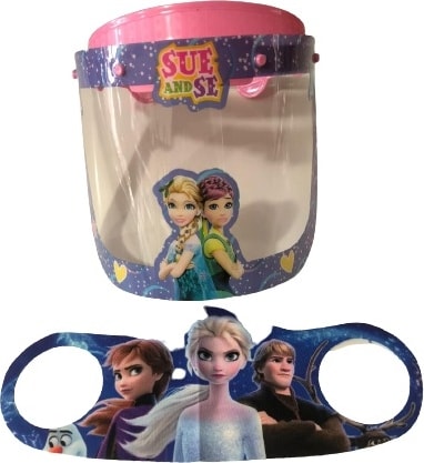 Sue And Se Çocuklar Için Koruyucu Siperlik + Elsa Maske