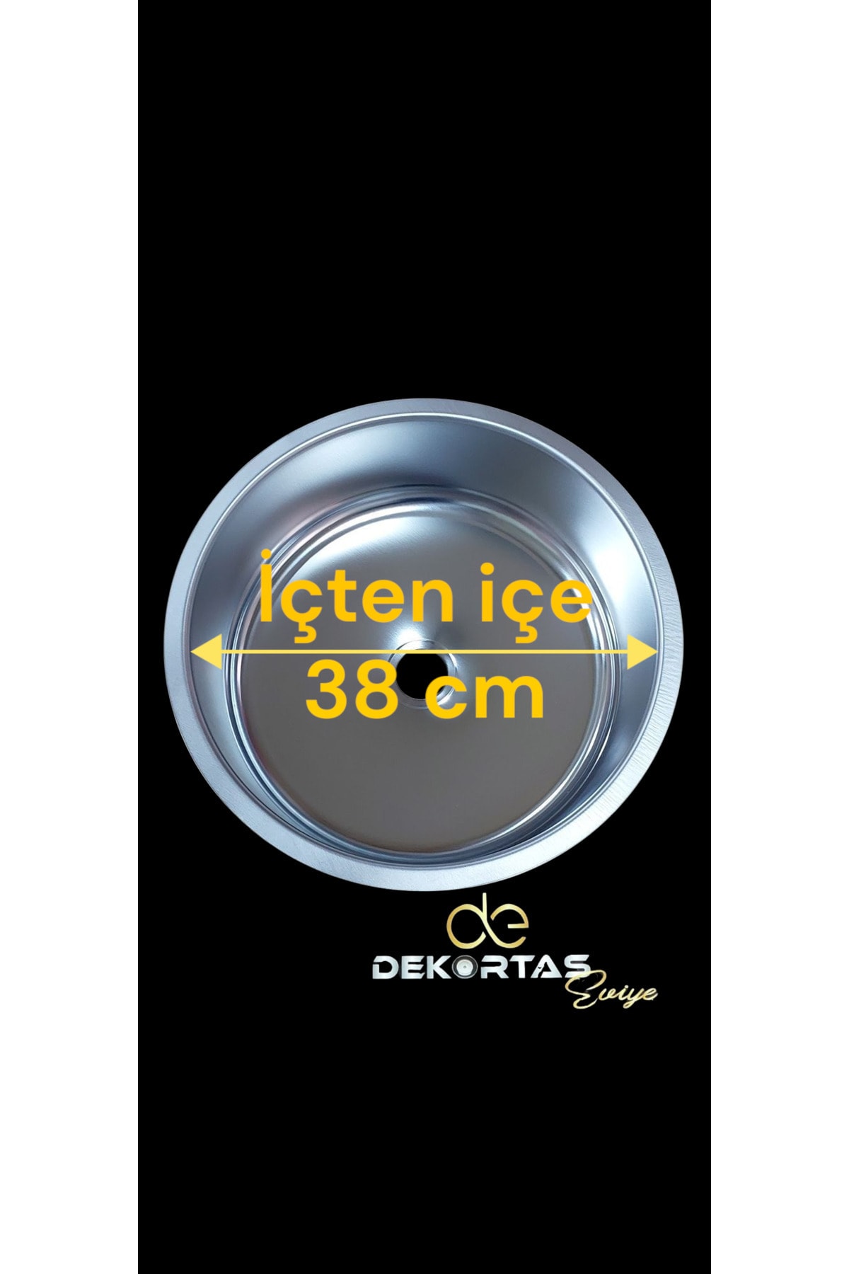 Krom Düz Yuvarlak Evye