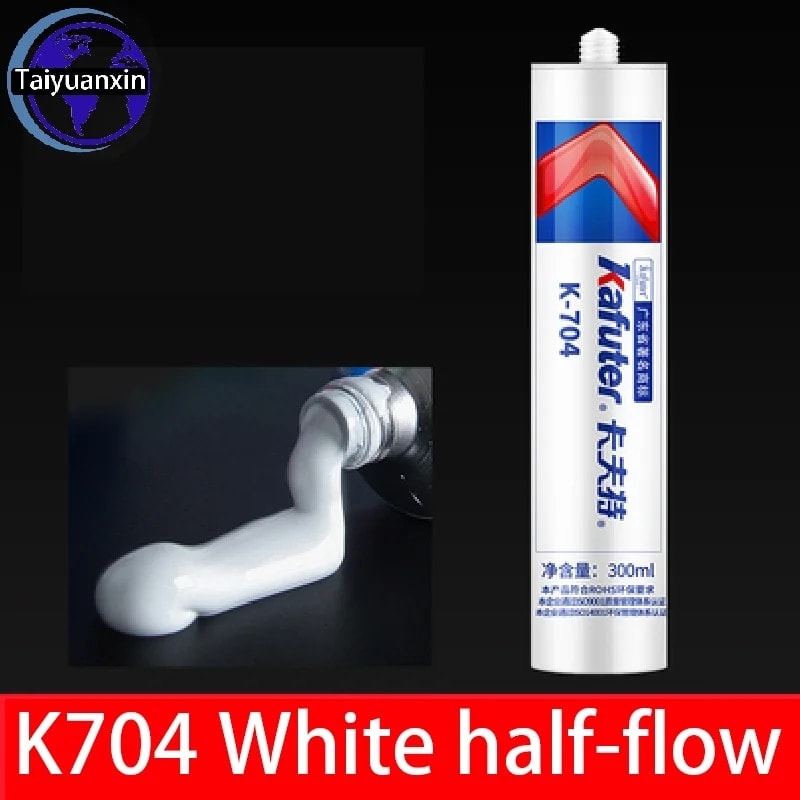 K704 Beyaz Yarım Akış Stili Kraft Kb Silikon Kauçuk Su Geçirmez Yalıtım Yüksek Sıcaklığa Dayanıklı Güçlü Şeffaf Sızdırmazlık Tutkalı (Yurt Dışından)