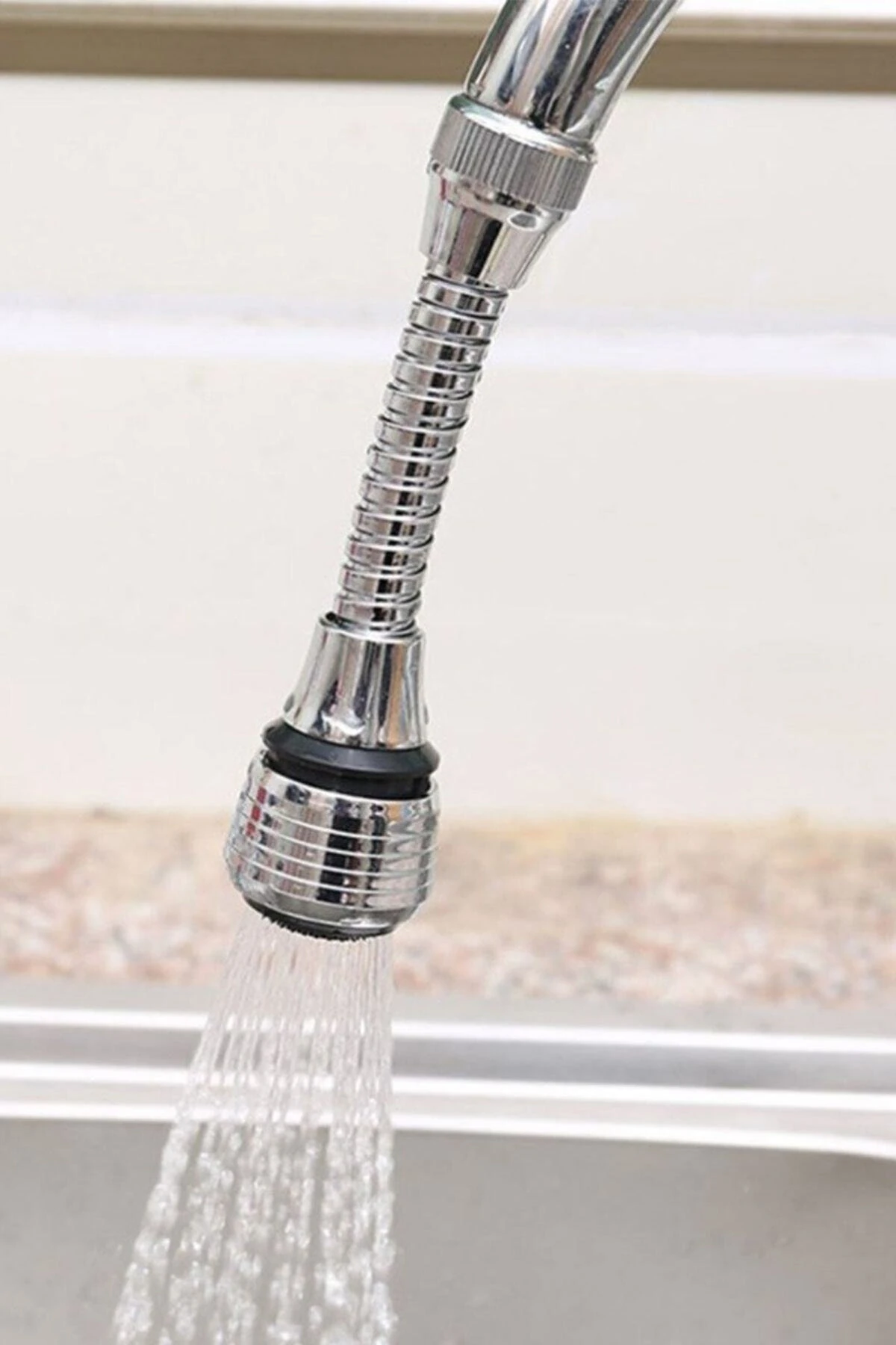 Turbo Flex Plastik Hortumlu Esnek Ayarlanabilir Musluk Başlığı 2 Aşamalı