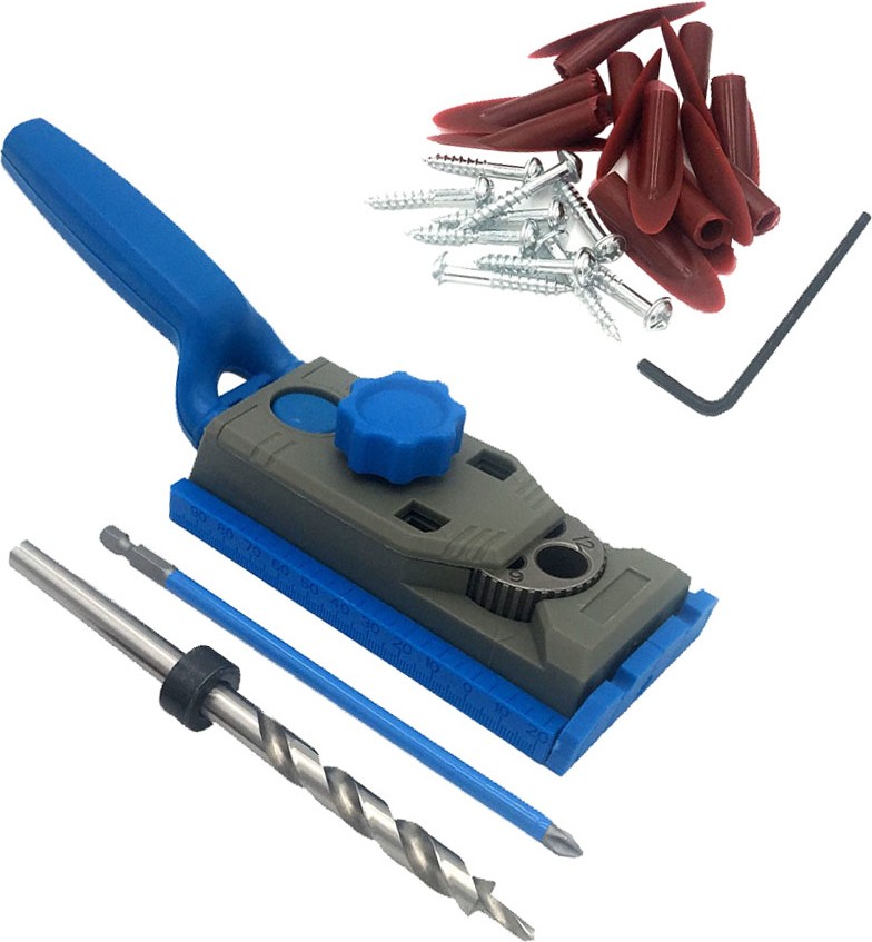F Fityle Mini Cep Delik Jig Kiti Ortak Aracı Ağaç Işleme Eğik Matkap Kılavuzu Bits Set