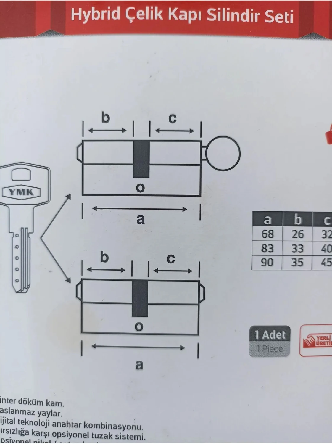 Çelik Kapı Silindir Kilidi