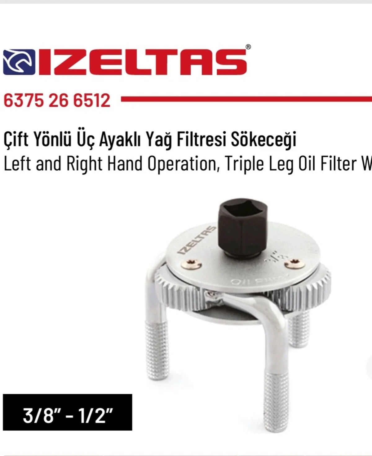 Çift Yönlü Üç Ayaklı Yağ Filtresi Sökeceği