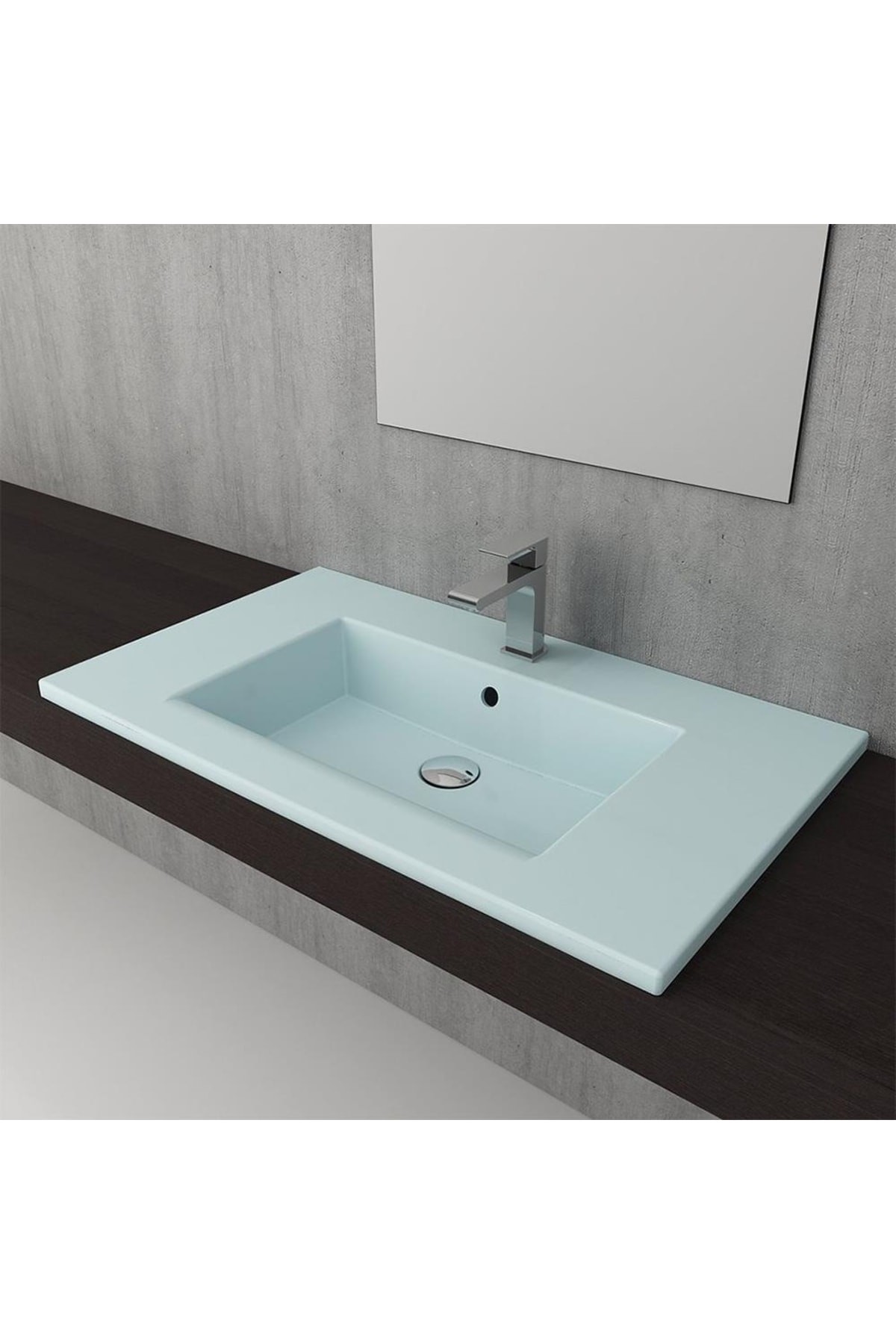 Milano Etajerli Lavabo 100 Cm Mat Buz Mavi 1105-029-0126