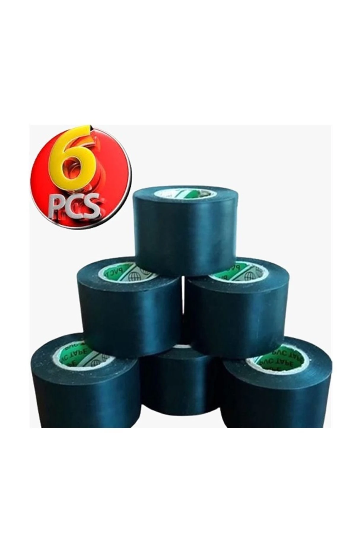 Pvc Isı Yalıtım Eklektrik İzolasyon Bandı 50 Mm X 25 Yrd Siyah 6